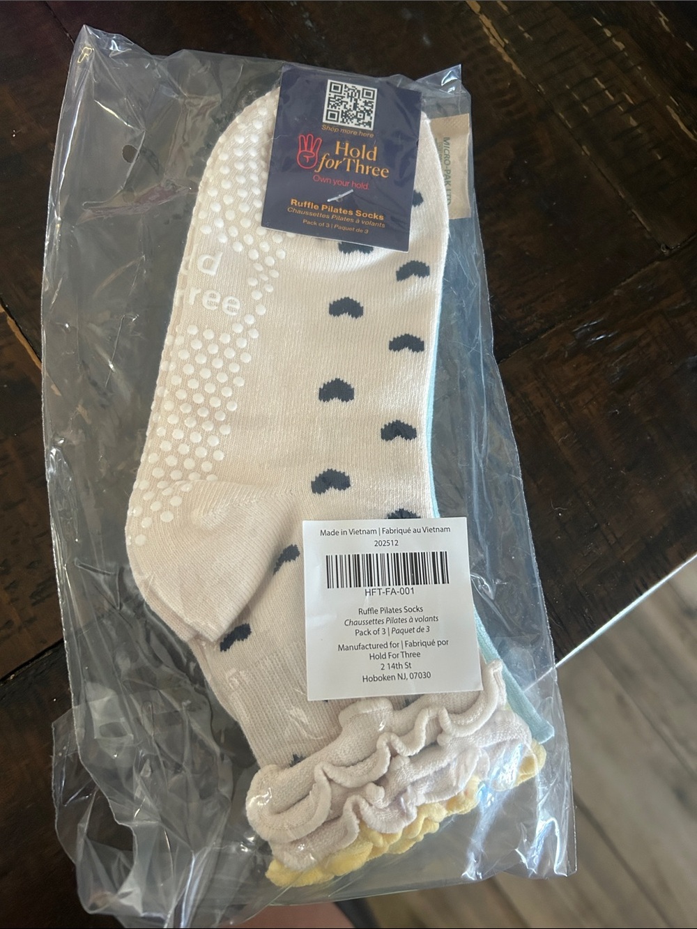 Hold For Three Ruffle Pilates Socks - three pack